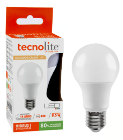 FOCO LED 8.5W 3000K E26 EQUIVALENTE A 60W 750lm  LUZ CALIDA