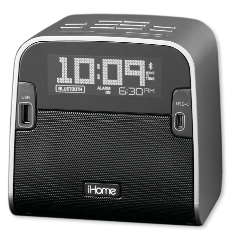 Radio reloj FM con Bluetooth y carga USB doble