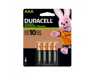 Duracell Pila Recargable AAA, 4 Piezas