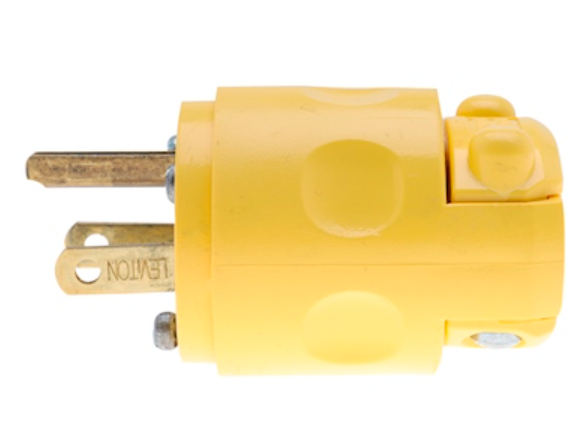 000-515pv-000 clavija entrada recta 15 amperes 125 volts amarilla leviton