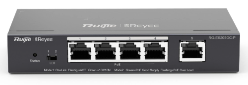 Switch Administrable PoE con 5 puertos Gigabit, 4 PoE 802.3af/at, gestión gratuita desde la nube, 54w