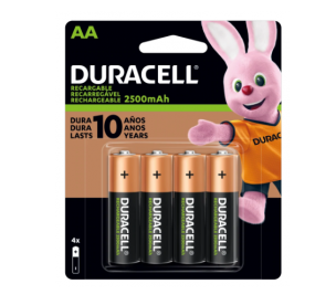 Duracell Pila Recargable AA, 4 Piezas