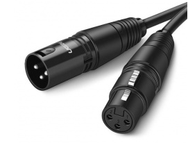 Ugreen Cable Extensión para Micrófono XLR Macho - XLR Hembra, 5 Metros, Negro