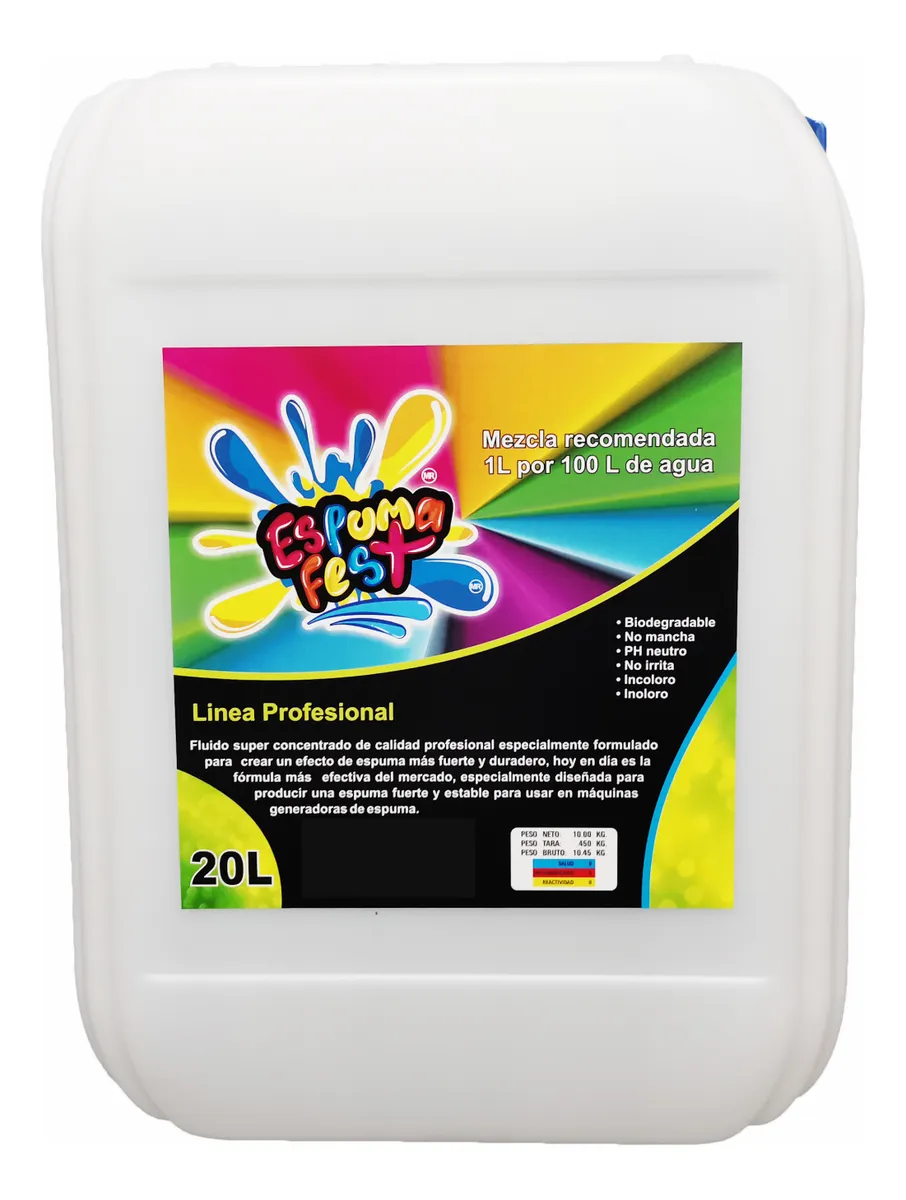 Liquido Espuma Espumógeno Burbujas 25L 25 L Liquido Base Espumógeno Maquinas Fiesta Espuma Burbujas