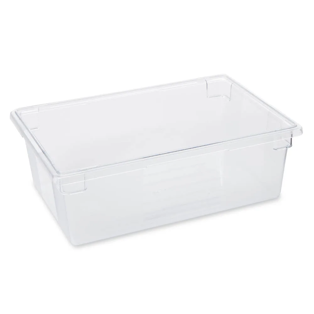 FG330000CLR Rubbermaid Commercial Products Model No. FG330000CLR      Packed 6 ea Food/Tote Box, 12‐1/2 gallon, 26"L x 18"W x 9"D, dishwasher/freezer safe, date control panel, stain‐resistant,